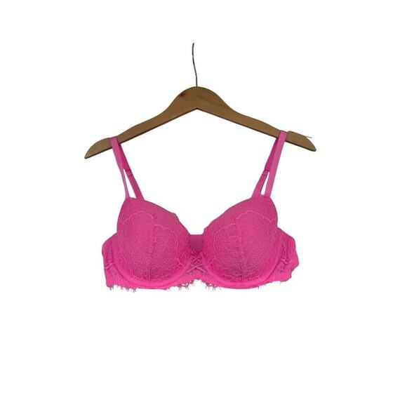 Victoria’s Secret Hot Pink Lace Dream Angels Lined Demi Bra 38C - Picture 5 of 7